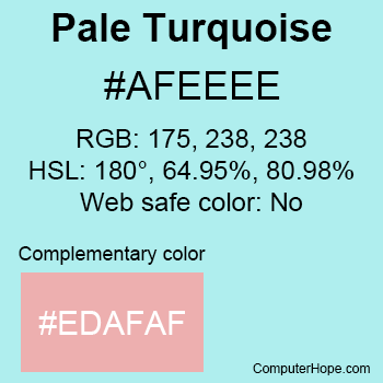 Example of PaleTurquoise color or HTML color code #AFEEEE.